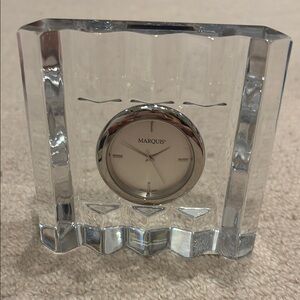 Marquis Waterford Crystal Clock with Silver Details
